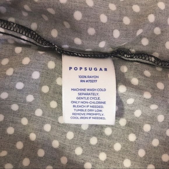 Popsugar Black White Polka Dot Button-Back Tank L - Picture 6 of 6